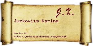 Jurkovits Karina névjegykártya